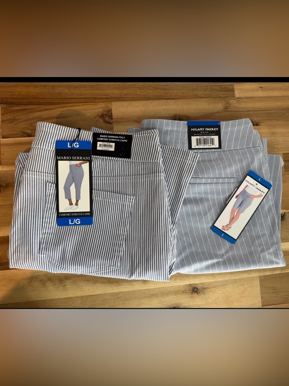 New short / capri women size L 2 bundle
